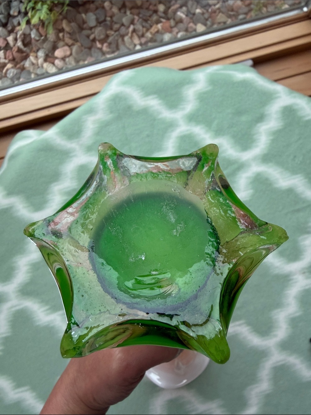 Vintage Italian Murano Jack in the Pulpit Art Glass Vase MCM Orange White Green - Picture 9 of 13